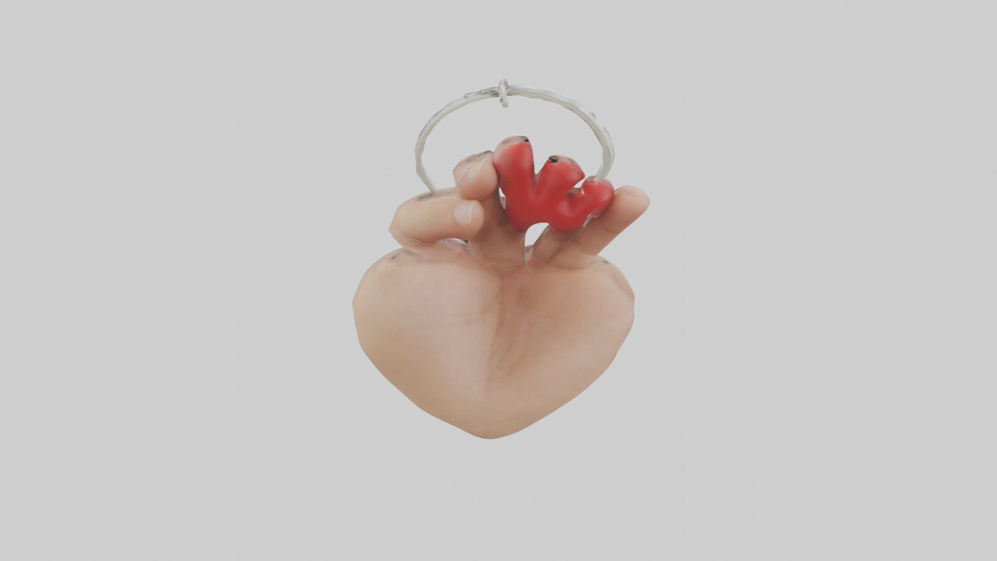 3D model Hand heart keychain model VR / AR / low-poly