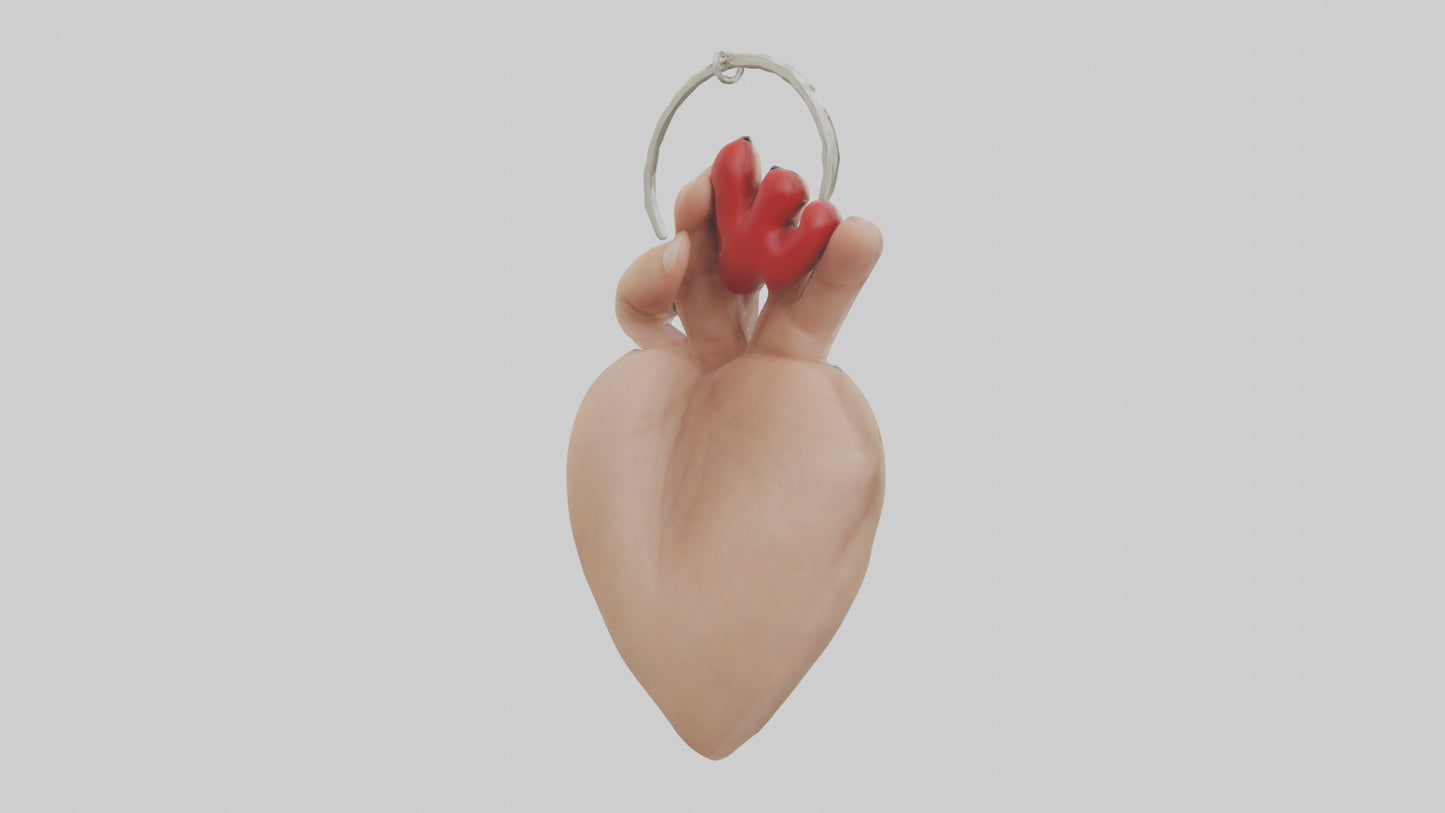 3D model Hand heart keychain model VR / AR / low-poly