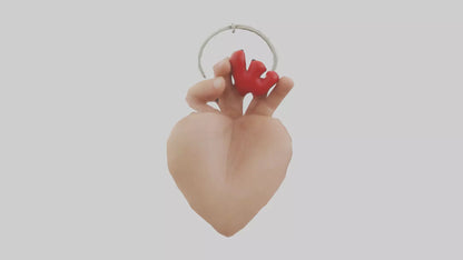 3D model Hand heart keychain model VR / AR / low-poly