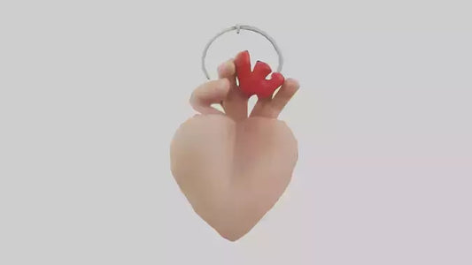 3D model Hand heart keychain model VR / AR / low-poly