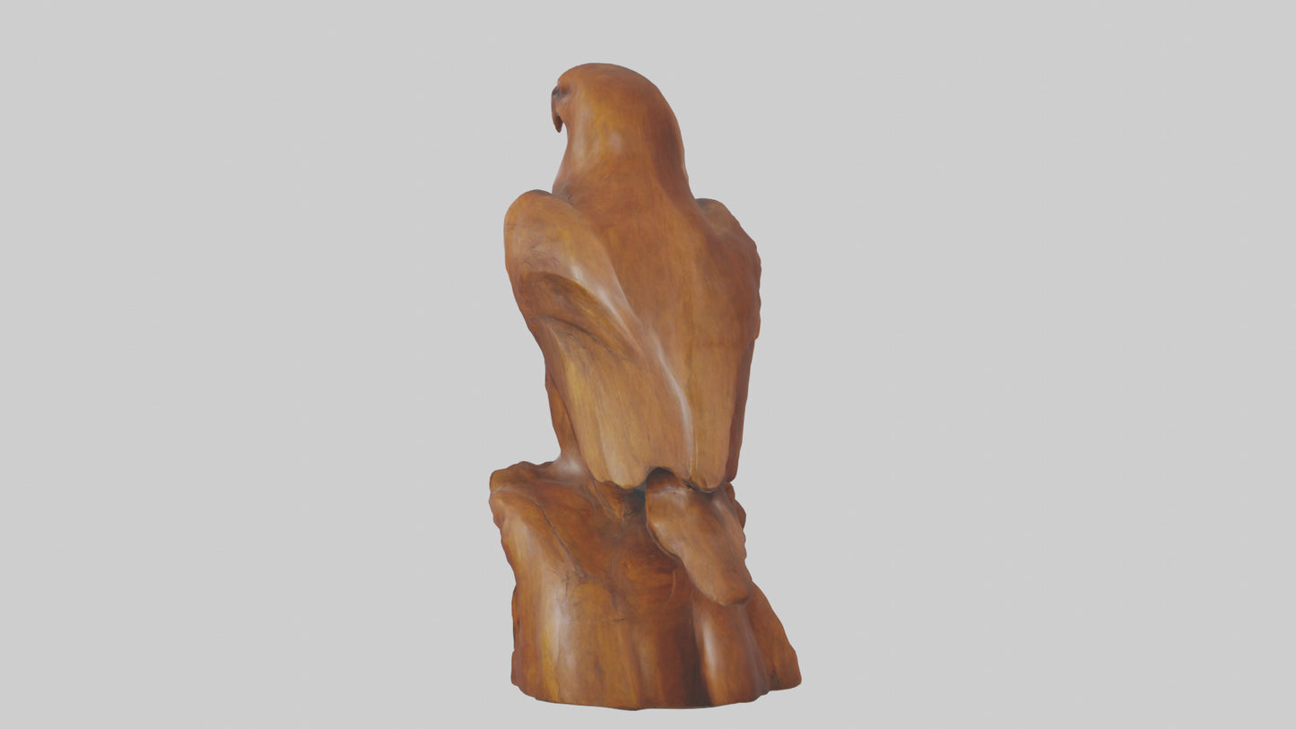 3D model Handcarved wood statue model VR / AR / low-poly