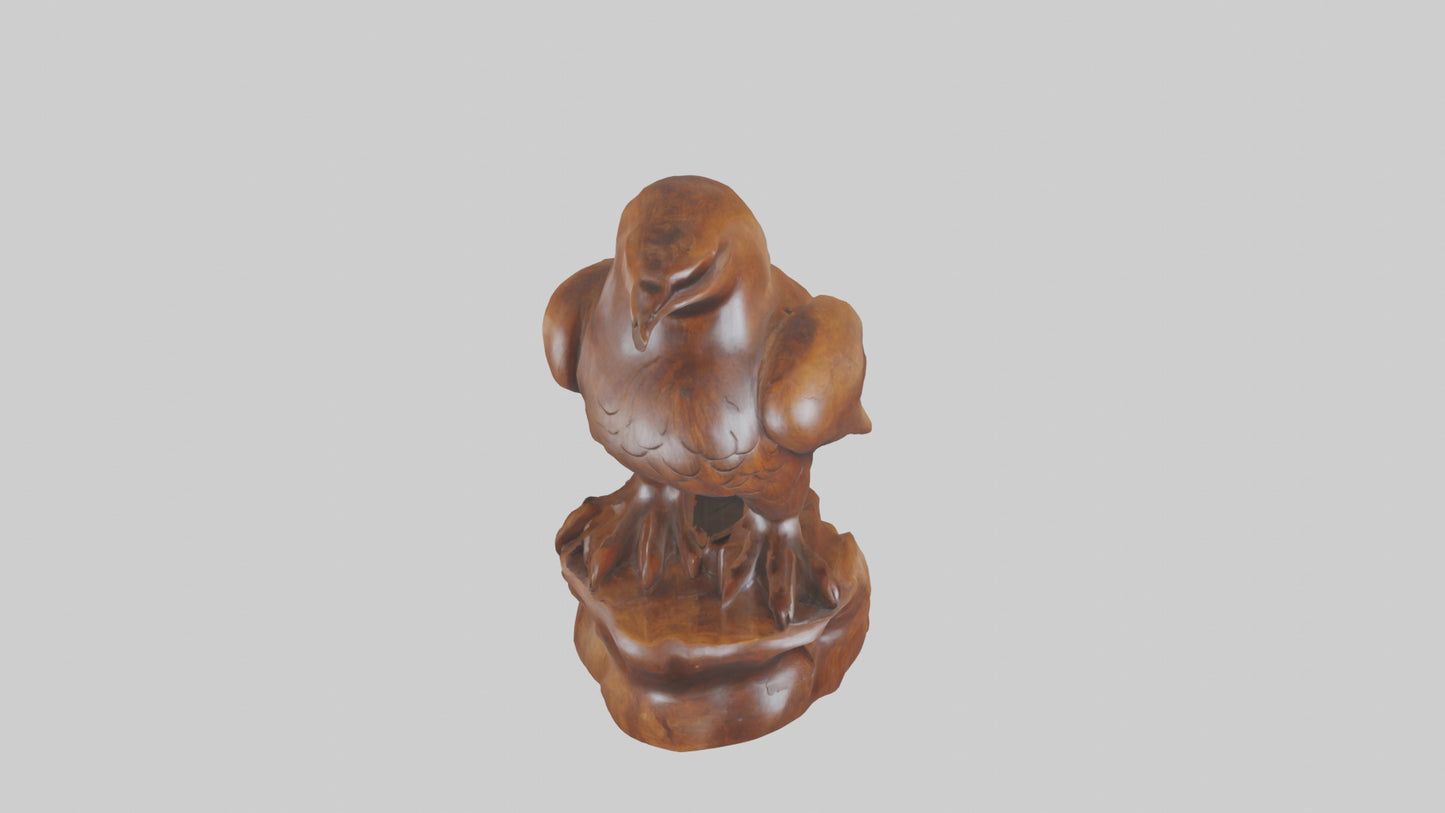 3D model Handcarved wood statue model VR / AR / low-poly