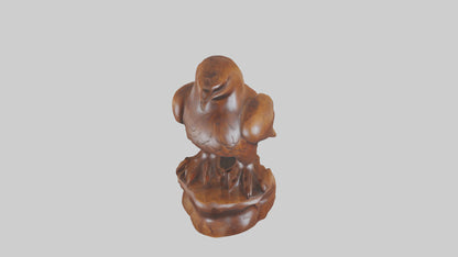 3D model Handcarved wood statue model VR / AR / low-poly