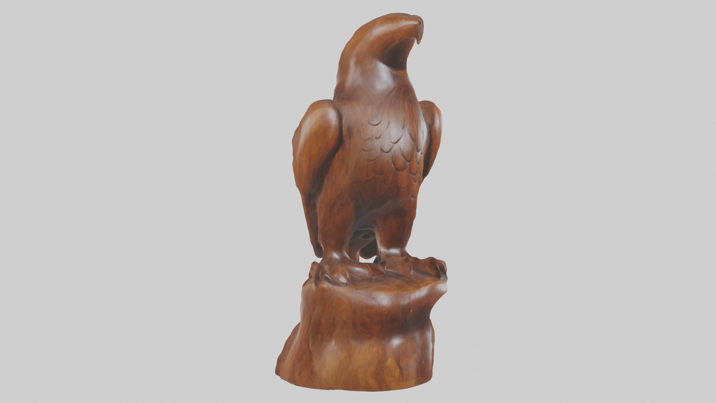3D model Handcarved wood statue model VR / AR / low-poly