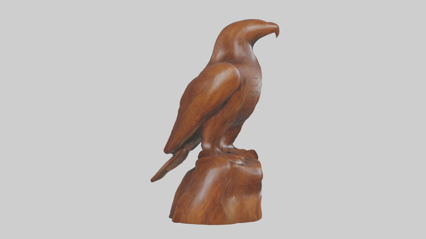 3D model Handcarved wood statue model VR / AR / low-poly