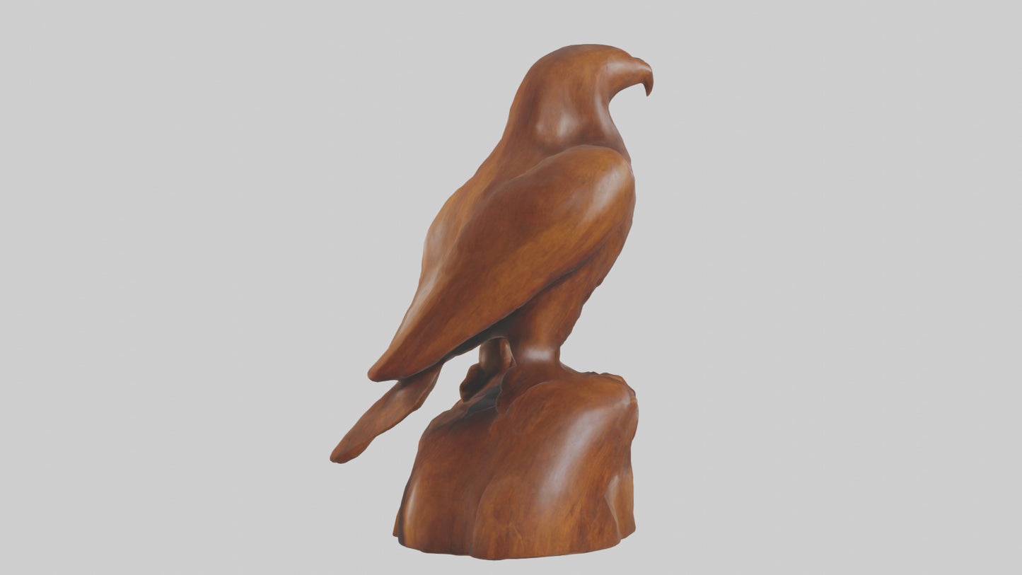 3D model Handcarved wood statue model VR / AR / low-poly