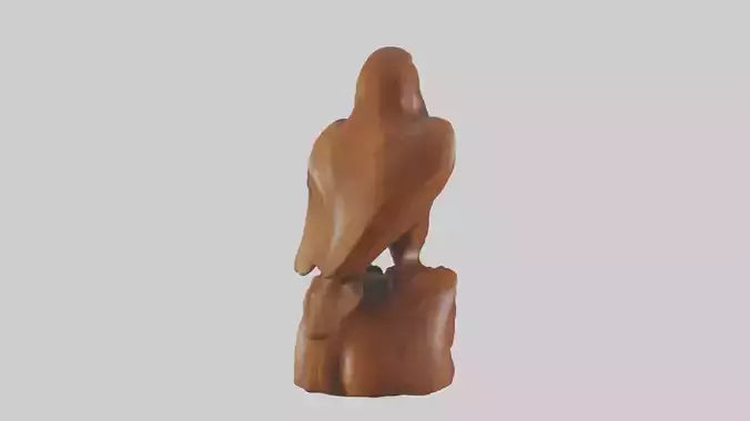 3D model Handcarved wood statue model VR / AR / low-poly
