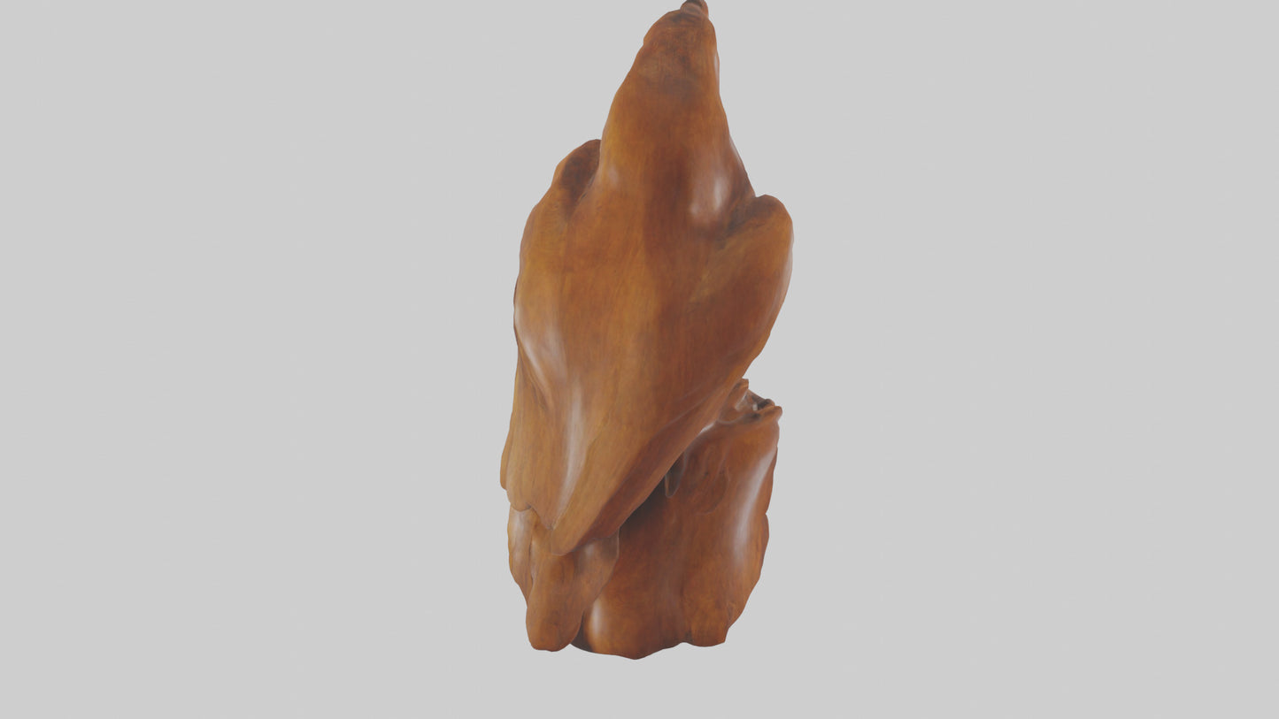 3D model Handcarved wood statue model VR / AR / low-poly