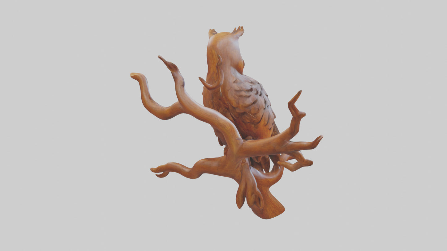 3D model Handcarved Wooden Art VR / AR / low-poly