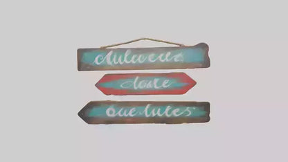 3D model Handpainted Wooden Signs VR / AR / low-poly