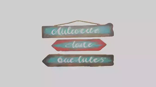 3D model Handpainted Wooden Signs VR / AR / low-poly