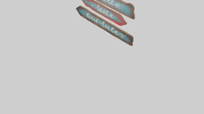 3D model Handpainted Wooden Signs VR / AR / low-poly