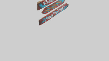 3D model Handpainted Wooden Signs VR / AR / low-poly