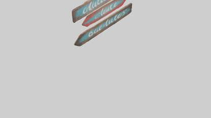 3D model Handpainted Wooden Signs VR / AR / low-poly