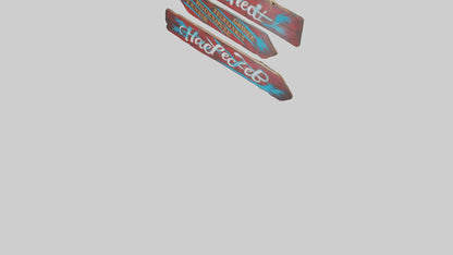 3D model Handpainted Wooden Signs VR / AR / low-poly