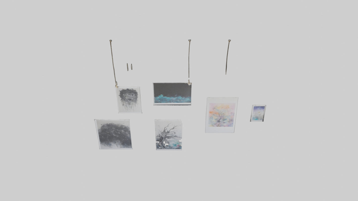 3D model Hanging Art Prints VR / AR / low-poly