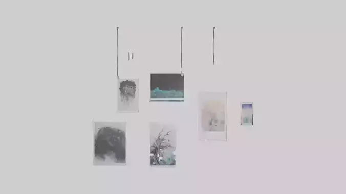 3D model Hanging Art Prints VR / AR / low-poly
