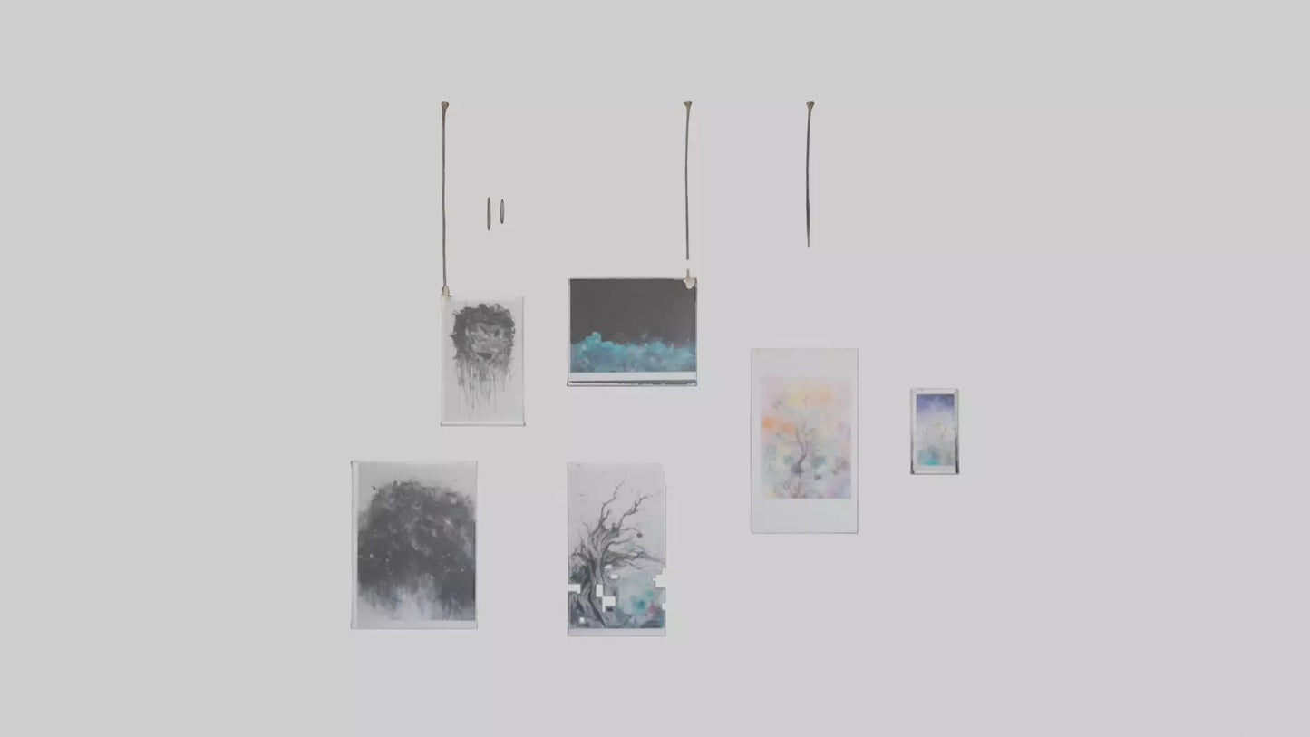 3D model Hanging Art Prints VR / AR / low-poly