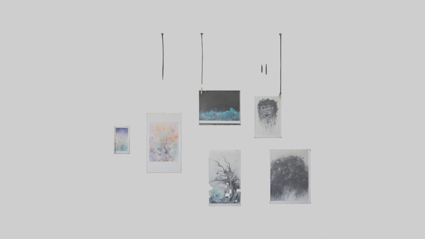3D model Hanging Art Prints VR / AR / low-poly
