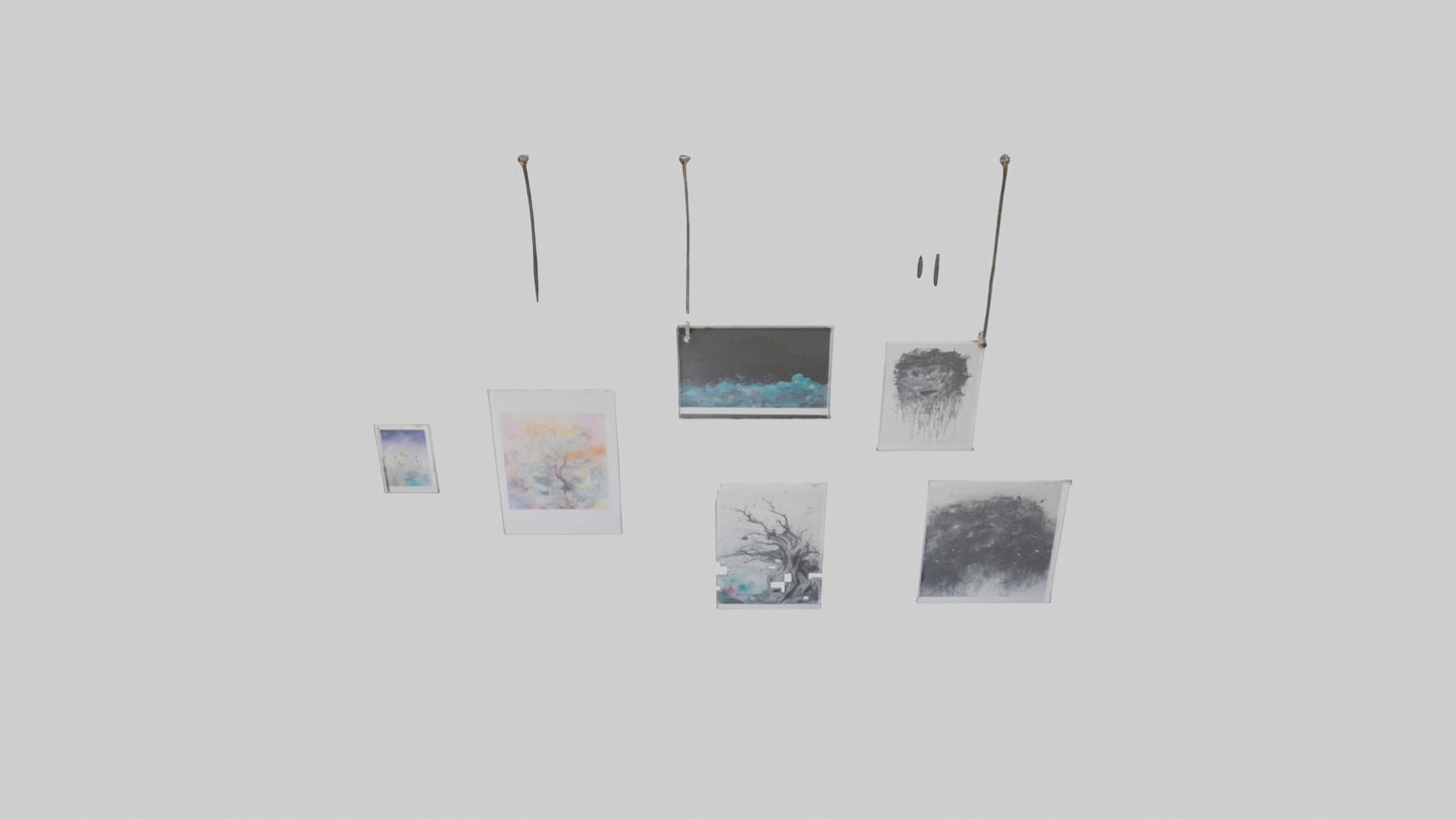 3D model Hanging Art Prints VR / AR / low-poly