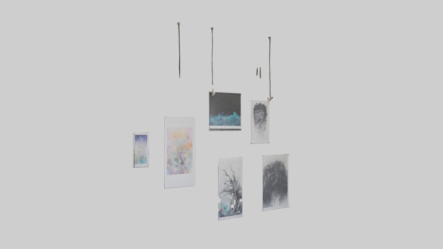 3D model Hanging Art Prints VR / AR / low-poly