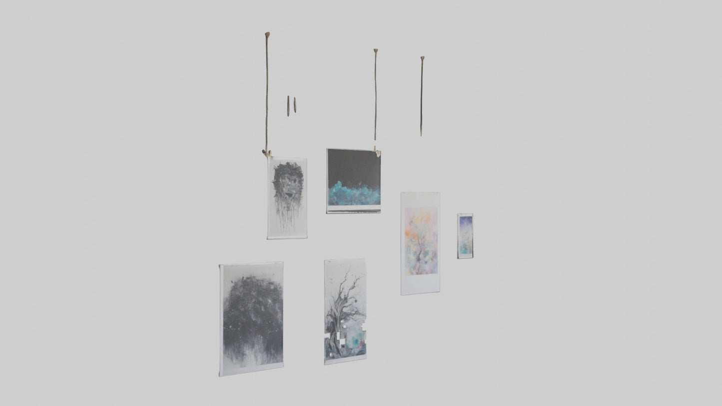 3D model Hanging Art Prints VR / AR / low-poly