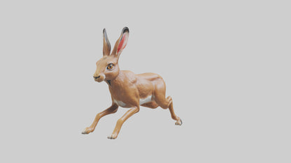 3D model Hare running model VR / AR / low-poly