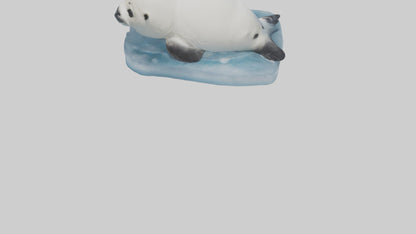 3D model Harp Seal pup on ice model VR / AR / low-poly