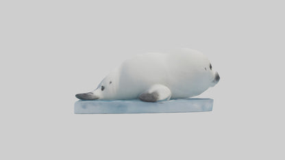 3D model Harp Seal pup on ice model VR / AR / low-poly