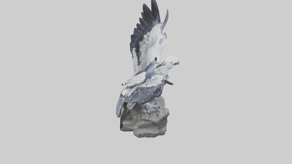 3D model Harpy Eagle statue model VR / AR / low-poly