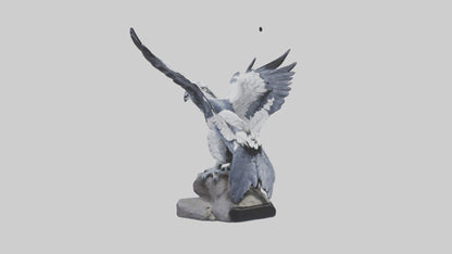 3D model Harpy Eagle statue model VR / AR / low-poly