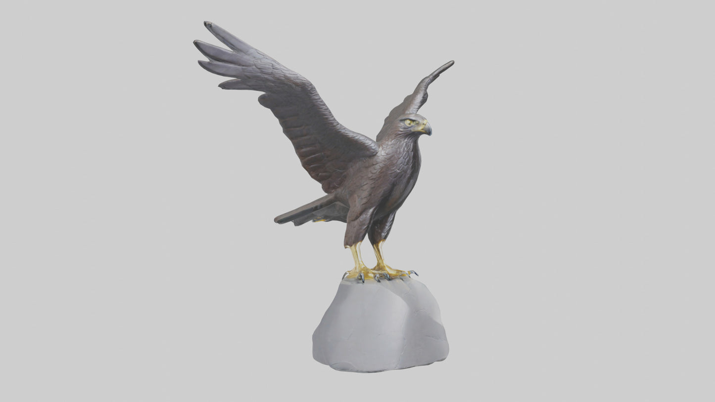 Harrier Hawk statue model VR / AR / low-poly