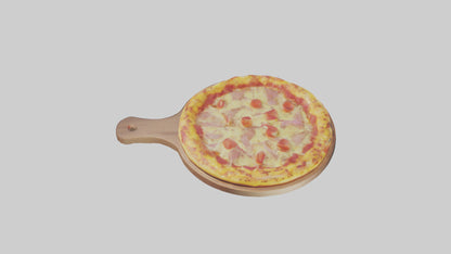 3D model Hawaiian pizza model VR / AR / low-poly