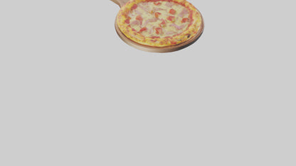 3D model Hawaiian pizza model VR / AR / low-poly