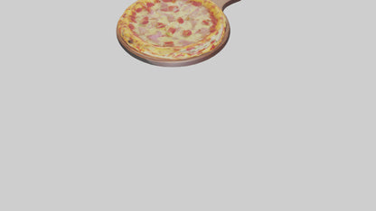 3D model Hawaiian pizza model VR / AR / low-poly