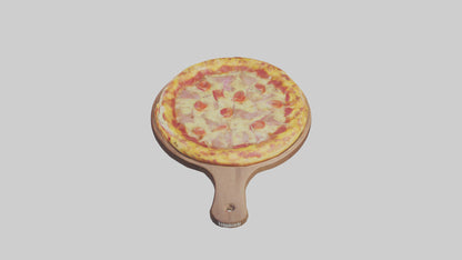 3D model Hawaiian pizza model VR / AR / low-poly