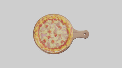 3D model Hawaiian pizza model VR / AR / low-poly