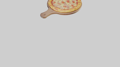 3D model Hawaiian pizza model VR / AR / low-poly