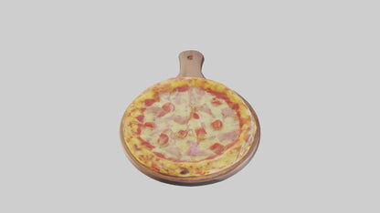 3D model Hawaiian pizza model VR / AR / low-poly