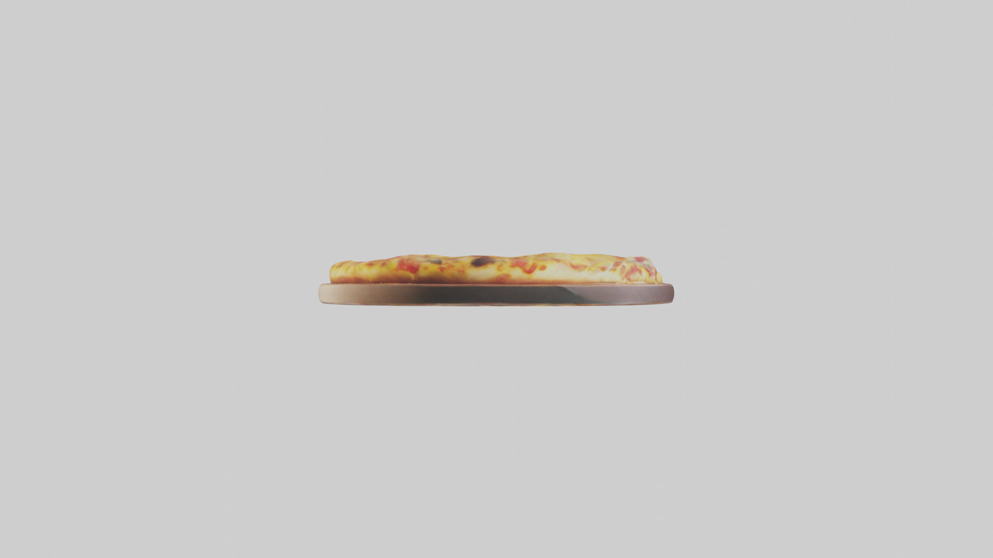 3D model Hawaiian pizza model VR / AR / low-poly