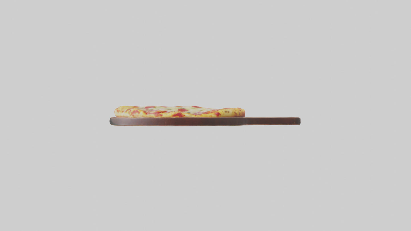 3D model Hawaiian pizza model VR / AR / low-poly