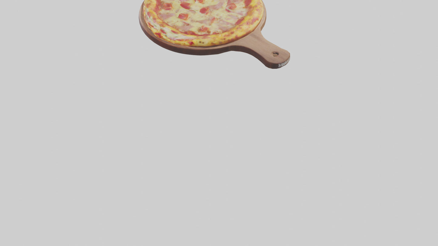 3D model Hawaiian pizza model VR / AR / low-poly