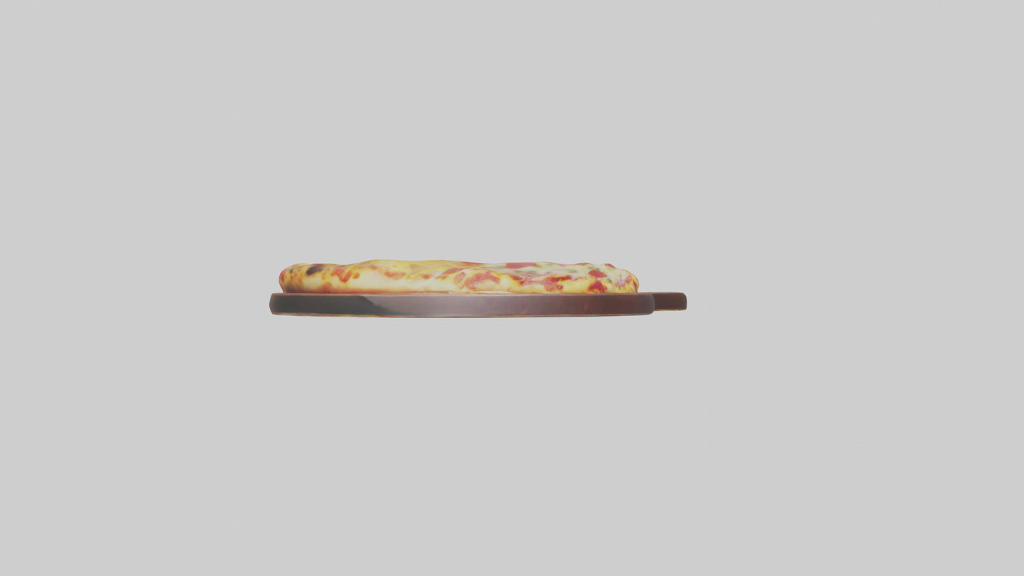 3D model Hawaiian pizza model VR / AR / low-poly