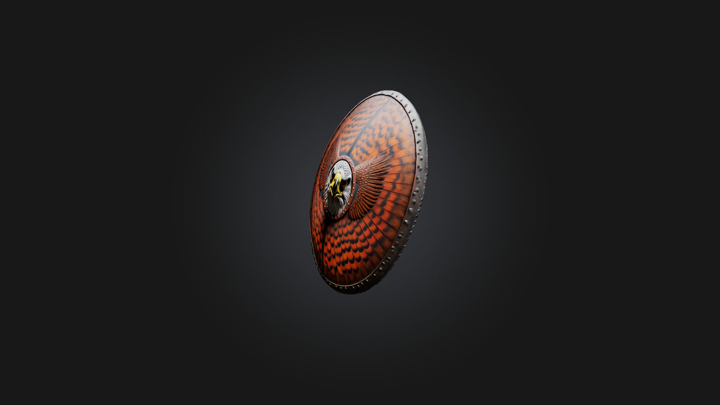 hawk patterned shield 3D model