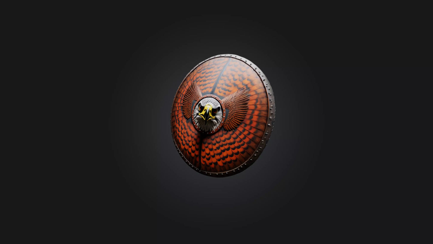 hawk patterned shield 3D model
