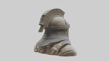 3D model Head of a Warrior statue model VR / AR / low-poly