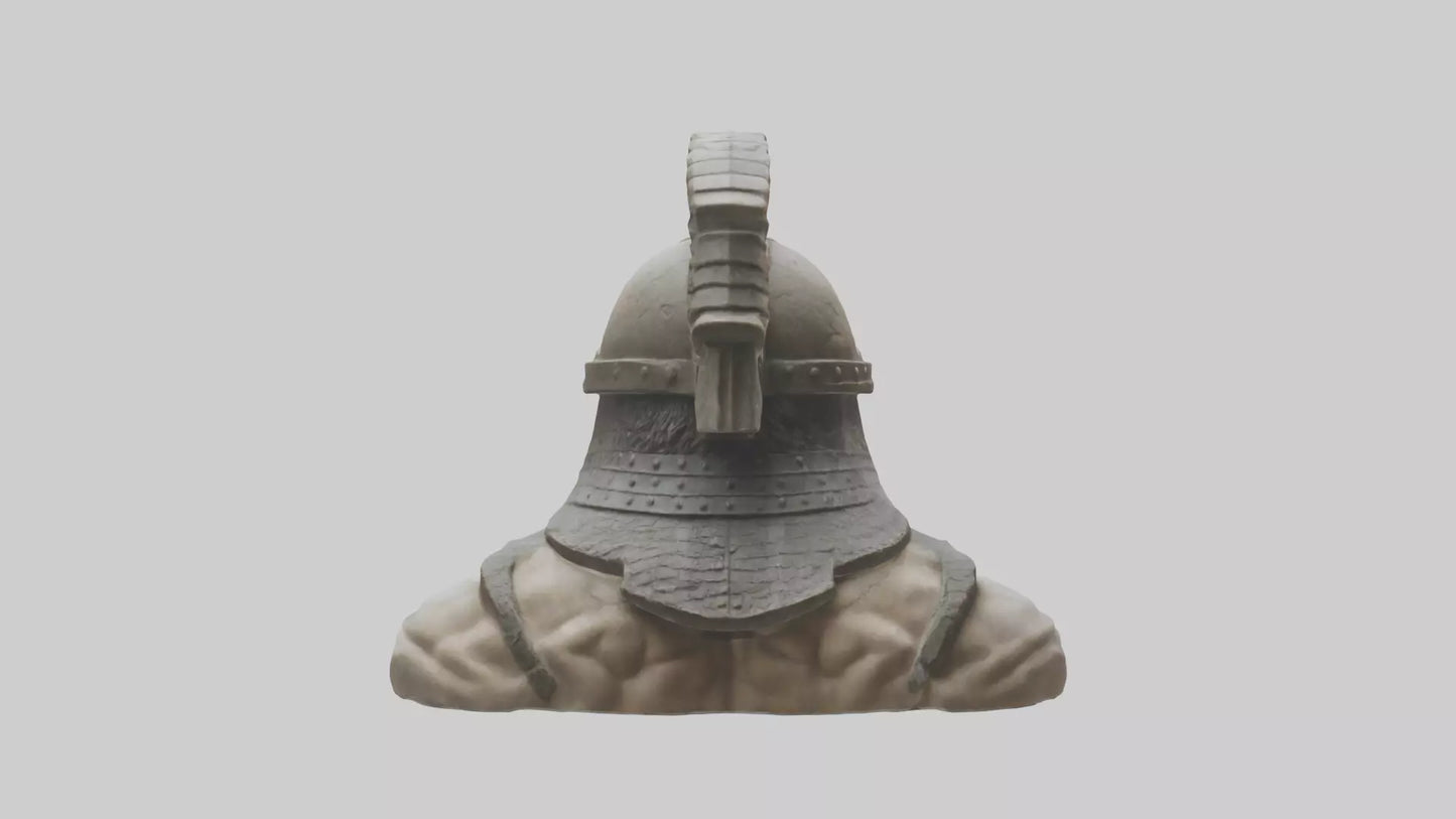 3D model Head of a Warrior statue model VR / AR / low-poly