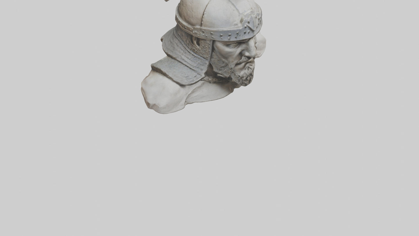 3D model Head of a Warrior statue model VR / AR / low-poly