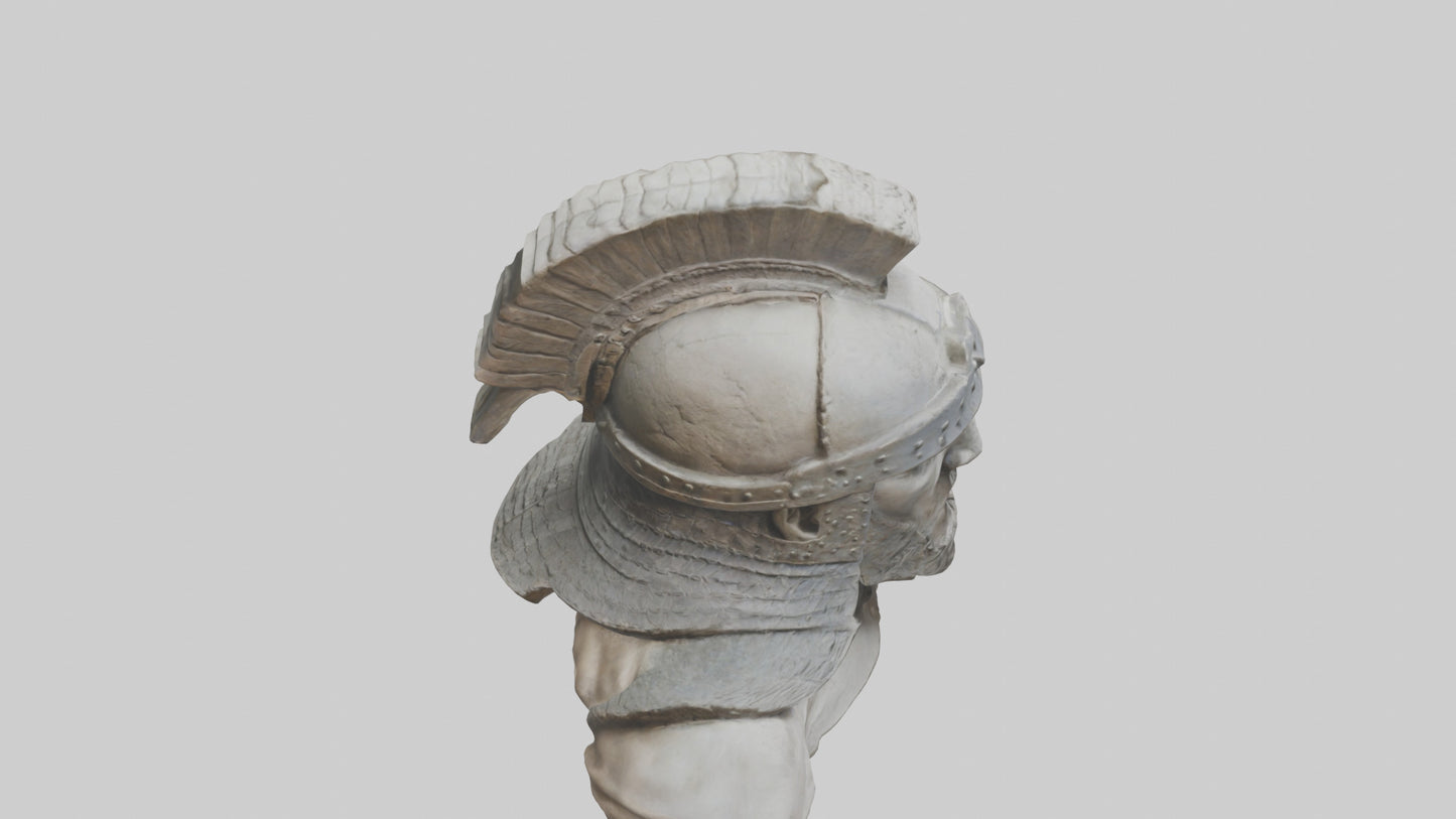 3D model Head of a Warrior statue model VR / AR / low-poly