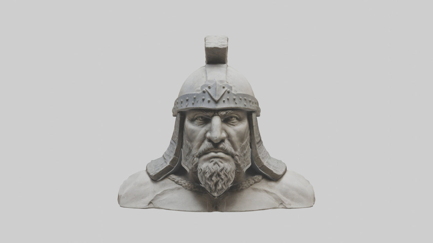 3D model Head of a Warrior statue model VR / AR / low-poly